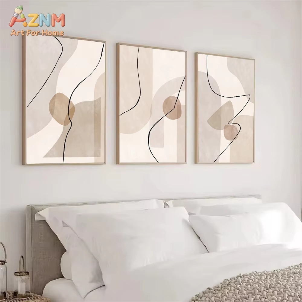 Interior Design Home Decor - Peinture sur toile abstraite beige à
