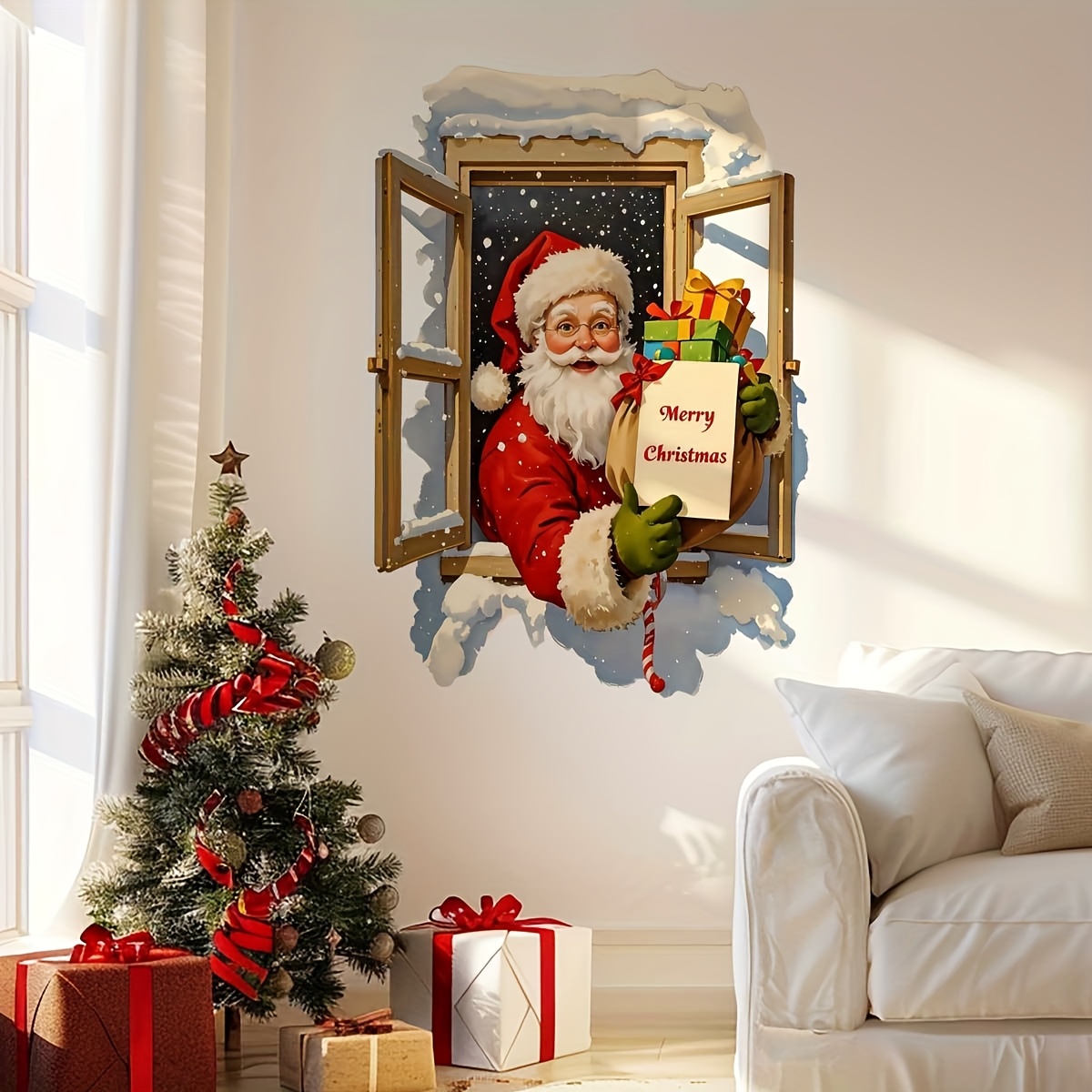 Interior Design Home Decor - Autocollants muraux de noël père noël
