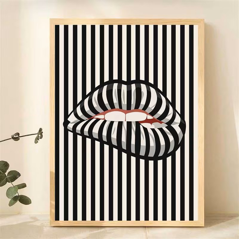 Affiche murale en toile rayée  - Interior Design Home Decor avis et prix