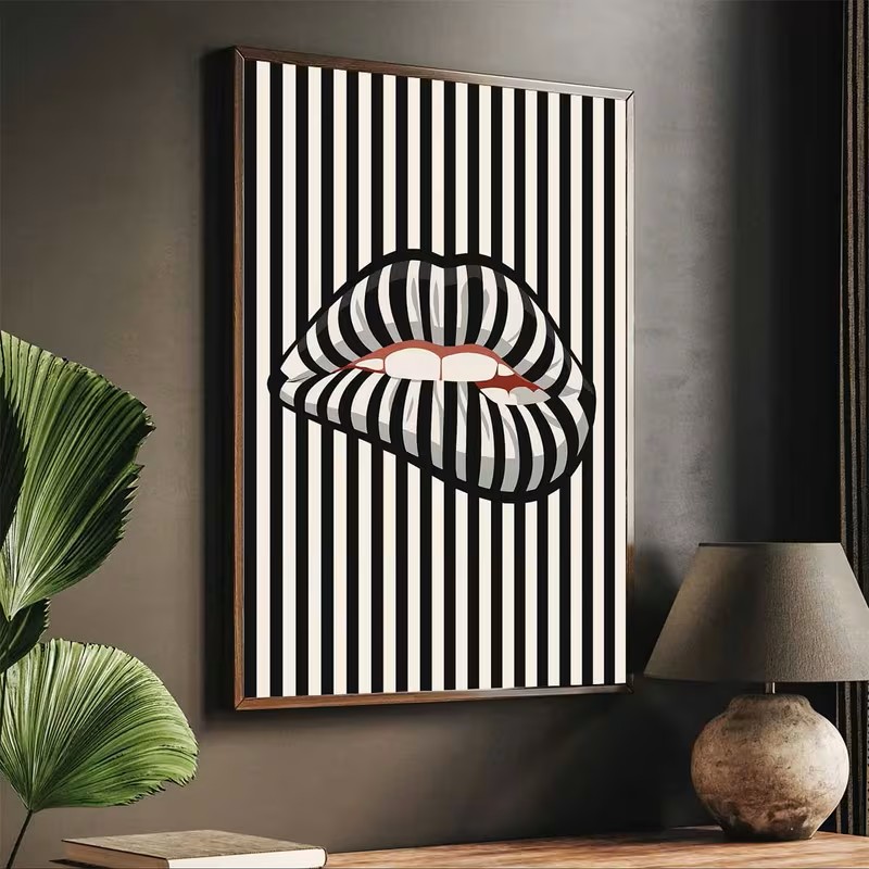Affiche murale en toile rayée  - Interior Design Home Decor avis et prix